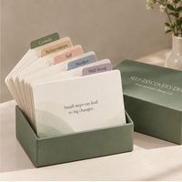 Ensemble de cartes de soins personnels élégantes avec logo personnalisé en gros pour la thérapie par affirmation et la pleine conscience