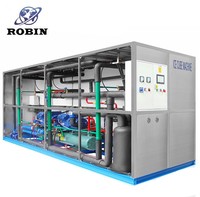 Machine à glaçons industrielle Robin 3 5 10 20 tonnes par jour, moteur PLC, refroidissement par air, acier inoxydable 304, eau potable, refroidissement par eau