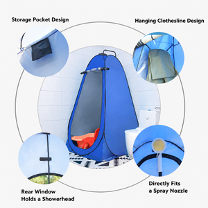 Tente de Douche et Toilettes Extérieure Portable Quatre Saisons, Ouverture Automatique Rapide, 1-2 Personnes, Imperméable, Intimité pour Camping et Pêche - Product Image 5