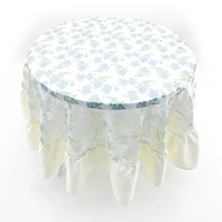 Nappe Ronde Moderne Personnalisée en Gros, Nappe Imprimée à Motifs Floraux et Végétaux Effet Brûlé pour la Salle à Manger et la Décoration Intérieure
