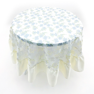 Khăn trải bàn tròn hiện đại, in họa tiết hoa mềm mại, kiểu đốt cháy, đặt hàng số lượng lớn, dùng cho bàn ăn và trang trí nhà cửa - Product Image 1