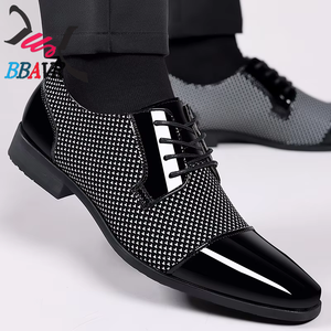 Zapatos de Hombre Nuevos de PU con Cordones, Formales de Negocios, Casuales, Transpirables, con Patrón Geométrico, Duraderos, con Absorción de Impactos, para Primavera y Otoño - Product Image 4