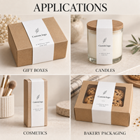 Étiquettes personnalisées pour bande de boîte cadeau en papier, impression noire, logo mat, bande d'emballage pour emballage de détail