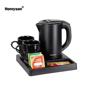 Hotel 0.8l electric kettle in plastic in guangzhou ,electric kettle with tray for hotel