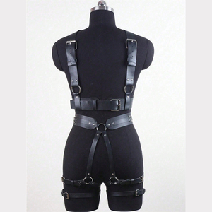 บอดี้สูททาสหนัง PU ของผู้หญิงปรับได้ชุดชั้นในเซ็กซี่แบบมีสายรัดข้อมือสำหรับคลับโชว์เซ็กซ์ทอยสำหรับผู้ใหญ่ - Product Image 3