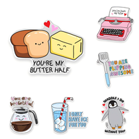 Cartoon Food Woordspeling Liefde Acryl Schoen Charms Schattige Valentijns Dessert Sushi Donut Clog Decoratieve Charms DIY Schoen Accessoires