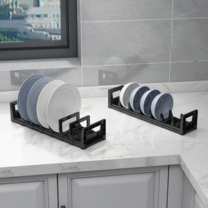 Escurridor de platos de aluminio para el hogar, accesorios de cocina, escurridor de estante de placa negra - Product Image 6