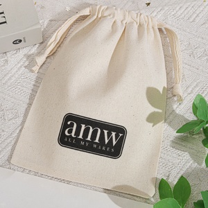 Organic Promotion Natural Muslin Drawstring Gift Packaging Candle Pouch Custom <b>Printed</b> Logo Shoe Hat Storage Cotton Dust Bags - Product Image 4