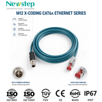 Kabel Ethernet 10Gbps M12 X-Code ke RJ45, Kabel Jaringan Industri Terlindung CAT6A SFTP untuk Kamera GigE Vision & Sensor Pintar