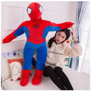 Grosir boneka Spider Man Marvel mainan mewah boneka merah boneka SpiderMan untuk anak-anak mainan boneka hewan mewah hadiah Natal