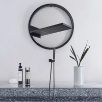 Ensemble de robinet de douche Thermostat de pluie de luxe Robinet de baignoire thermostatique mural avec système de massage Motif de pulvérisation de pluie