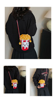 2025 roman pop-corn Crochet sac à main pour dames Unique Style coréen dessin animé lettre conception broderie croix corps téléphone portable sac