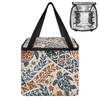Sac à lunch isotherme personnalisé avec imprimé de poissons, tortues et animaux marins pour transporter les aliments