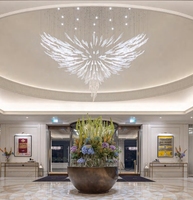 Lustre en verre de luxe ECOJAS pour hall d'hôtel super marché hôtel de mariage nouveau design grande suspension