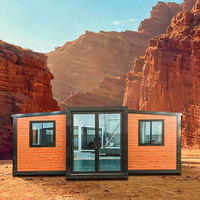 Maison conteneur en acier moderne à double aile extensible et respirante - Ferme préfabriquée/Villa à 2 chambres pour usage commercial (20 pieds)
