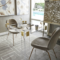 Table de jeu de luxe carrée en acrylique de style italien avec cartes RFID pour divertissement familial, Tic-Tac-Toe, Backgammon, personnalisable