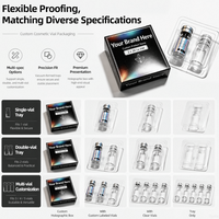 Boîte d'emballage en papier pour flacons de peptides, personnalisée en gros, faible MOQ, 3ml 10ml, avec insert blister transparent sur mesure