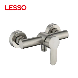 Miscelatore per Vasca da Bagno a Parete di Alta Qualità LESSO, Rubinetto <span class=keywords><strong>Doccia</strong></span> <span class=keywords><strong>in</strong></span> <span class=keywords><strong>Acciaio</strong></span> <span class=keywords><strong>Inox</strong></span> Spazzolato con Ceramica - Product Image 5