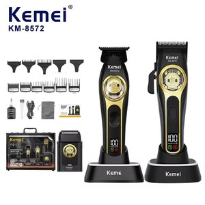 Kit Profesional 3 en 1 para Barbería 8572 - Cortadora de Pelo, Recortadora Inalámbrica con Pantalla LCD USB y Carga Rápida, Afeitadora Eléctrica - Product Image 6