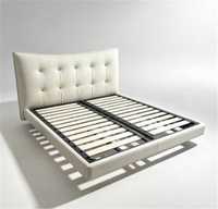 Lit en fer moderne et abordable, recouvert de cuir noir, avec rangement, taille King/Queen, structure en bois assemblée pour chambre à coucher