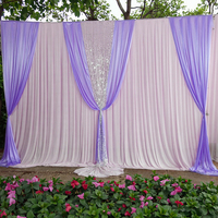 Fête scène mariage toile de fond décoration 3*4m glace soie rideau mariage toile de fond rideaux