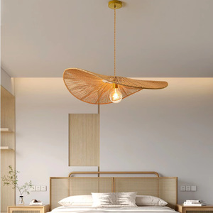 <span class=keywords><strong>Suspension</strong></span> à LED en rotin tissé de style japonais pour salon, salle à manger, chambre à coucher, loft, unique et créatif - Product Image 5