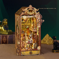 Nouveau haute qualité 3d en bois Puzzle serre-livres ancienne ville égyptienne Miniature maison livre Nook bricolage librairie étagère Insert