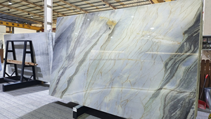 โมร็อกโกสีฟ้าแม่น้ําดานูเบ่แผ่นคอนกรีตสีฟ้า Perla ควอตซ์สําหรับการออกแบบแผงผนังภายใน, แผ่นหินอ่อนสีฟ้า, แผ่นหินแกรนิตสีฟ้ามหาสมุทร - Product Image 3