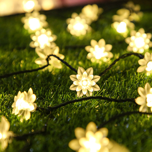 Năng lượng mặt trời bảng điều khiển Powered giáng sinh trang trí hoa sen Shaped <span class=keywords><strong>LED</strong></span> <span class=keywords><strong>String</strong></span> ánh sáng - Product Image 2