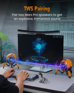 ลำโพง Pro Speaker Zinc Mecha Design 20W ไฟ RGB ลึก ดีไซน์แนวไซไฟ สำหรับตั้งโต๊ะ รองรับการเชื่อมต่อ TWS เหมาะสำหรับเป็นของขวัญ PRO Iconic Mecha-Spider Design 10 - Product Image 6