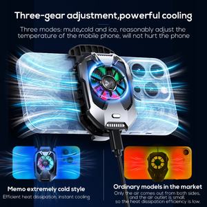 Refroidisseur de téléphone portable Memo DLA8 RGB avec clip arrière, refroidissement rapide, ventilateur de refroidissement pour jeux mobiles - Product Image 3