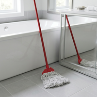 Serpillère en coton pour usage domestique avec poignée métallique longue, 400 grammes, pour nettoyage des sols