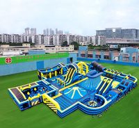 Ciudad de Diversión Inflable Comercial Personalizada, Parque de Atracciones Inflable Gigante de PVC para Alquiler en Eventos al Aire Libre