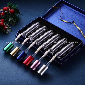 低MOQプラスチックメタリックカラー5ml空のリップグロスチューブセット包装化粧品リップオイルコンテナ、クリスマス用ギフトボックス付き - Product Image 4