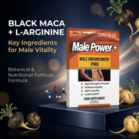 Comprimés d'amélioration masculine - Maca noire naturelle et L-Arginine avec Ginseng pour soutenir la libido, l'endurance, les performances et la gestion de l'énergie