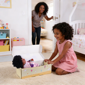 Poupées reborn Babeside 17 pouces Mia, bébés <span class=keywords><strong>afro</strong></span>-américains, cheveux <span class=keywords><strong>afro</strong></span> courts, <span class=keywords><strong>tête</strong></span> et membres en vinyle souple, corps en tissu, vente en gros OEM ODM - Product Image 4