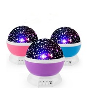 Projecteur d'étoiles rotatif à 360 degrés alimenté par USB, romantique, lumières nocturnes pour la décoration de la chambre des enfants, cadeaux pour bébés
