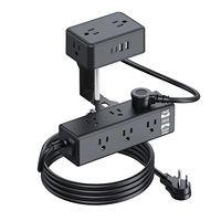 Multiprise à fixation sur bureau avec 13 prises CA, 2 ports USB-C, 2 ports USB-A et cordon de 2 m pour postes de travail à domicile et au bureau