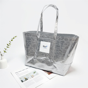 Bolsa de Compras Grande Abierta con Asas, Laminada, Brillante, Metálica, Holográfica, con Logotipo Personalizado Golife - Product Image 4