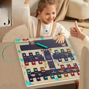 Giocattoli caldi Montessori per bambini <span class=keywords><strong>lettere</strong></span> Cognitive labirinto auto giochi da tavolo <span class=keywords><strong>lettere</strong></span> in legno alfabeti labirinto giocattoli Puzzle - Product Image 2