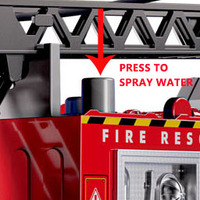 2025 enfants vente chaude simulé jet d'eau camion de pompiers jouets inertiel Friction son lumière échelle camion de pompiers jouets
