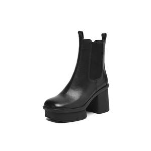 Bottes longues rétro élégantes pour femmes, en cuir véritable fait main, antidérapantes, imperméables, durables, à bout pointu, décontractées, rehaussantes - Product Image 1