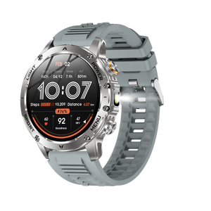 Montre connectée d'extérieur AK87, bracelet en acier, écran AMOLED 1,7 pouces HD grand format, plus de 100 sports, appels Bluetooth, lampe de poche, boussole, Fitcloudpro, IP65, SOS - Product Image 4