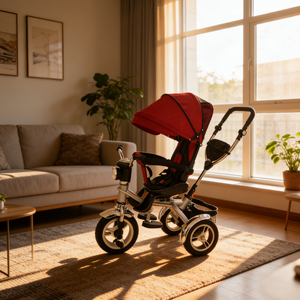 Tricycle bébé 4 en 1 avec siège rotatif, certifié CE, vente en gros de poussettes pour enfants - Product Image 6