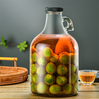 Grand récipient vintage de 1l 2l 3l 4l pour jus de fruits lait eau verre à fermenter bouteille de trempage de vin en verre avec poignée