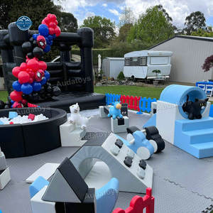 Aire <span class=keywords><strong>de</strong></span> jeux pour enfants noirs <span class=keywords><strong>avec</strong></span> <span class=keywords><strong>piscine</strong></span> à balles et équipement <span class=keywords><strong>de</strong></span> jeux doux pour les fêtes, les écoles, utilisation intérieure/extérieure - Product Image 2