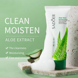 Commercio all'ingrosso di Aloe Vera essenza idratante controllo olio detergente viso lavaggio viso schiumogeno <span class=keywords><strong>Mousse</strong></span> detergente - Product Image 3