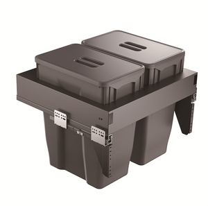 Under Cabinet Pull Out Trash Can <strong>Dual</strong> <strong>Bin</strong> <strong>Kitchen</strong> Waste Sorting System with Heavy Duty Slides Hidden Recycling Garbage <strong>Bin</strong> - Product Image 1