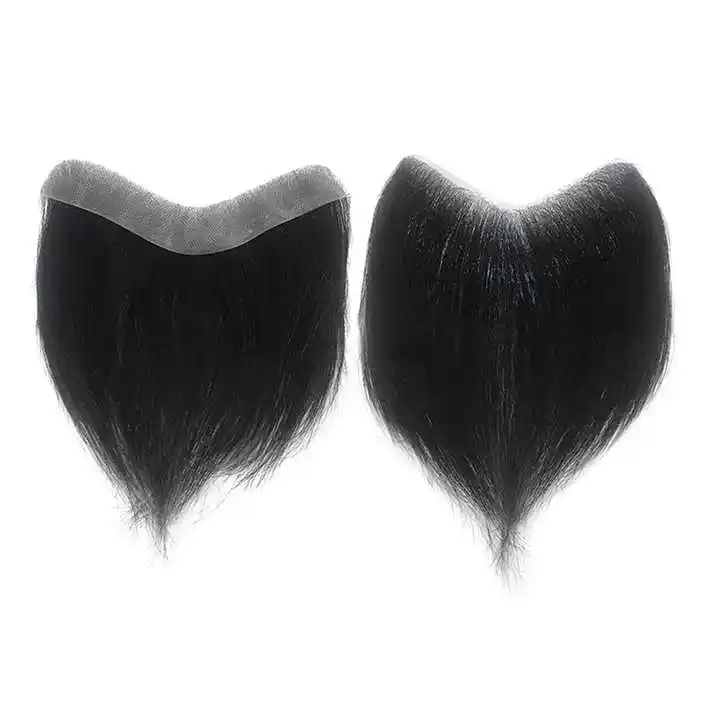 Мужская парик 2,2 см х 15 см 100% индийские человеческие волосы челка для мужчин V-loop 6 "remy Волосы