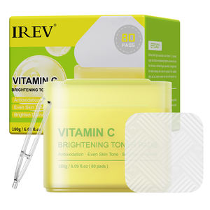 IREV Vitamin C Brightening Toner, tampons de coton, 80 paquets, blanchissants, désincrustants et hydratants pour le soin quotidien de la peau terne - Product Image 1
